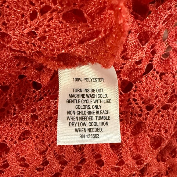 NWOT JM Collection Orange Crochet Top w/ Matching Tank Size 1X - Picture 4 of 5